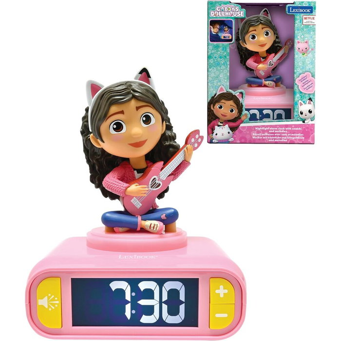 Lexibook Reloj Despertador Digital Gabby y la Casa Mágica con Luz Nocturna