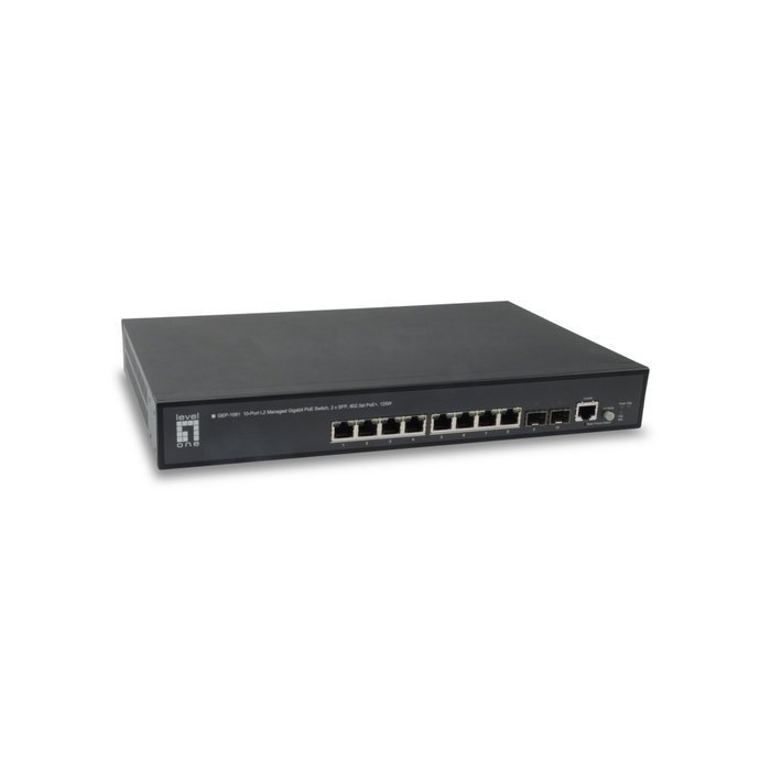 LevelOne GEP-1061 Switch gestionado L2 de 10 puertos con 8 puertos PoE+ y 2 puertos SFP LevelOne GEP-1061 Switch gestionado L2 de 10 puertos con 8 puertos PoE+ y 2 puertos SFP