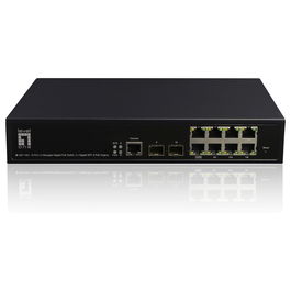 Level One GEP-1061 Switch Gestionado L2 Gigabit Ethernet 8x PoE+ 2x SFP Montaje Rack 180W