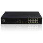 LevelOne Switch Gestionado GEP-1061, 8 Puertos Gigabit PoE+, 2 Puertos SFP, 125W PoE Budget, Montaje en Rack 19 Pulgadas