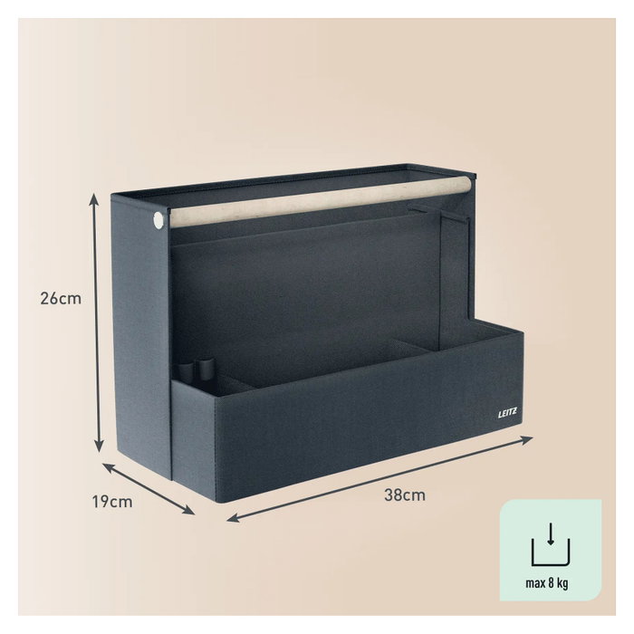 LEITZ Organizador de Escritorio de Tela con Asa, Gris Oscuro