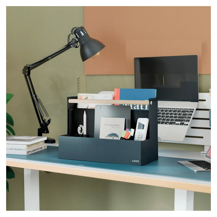 LEITZ Organizador de Escritorio de Tela con Asa, Gris Oscuro