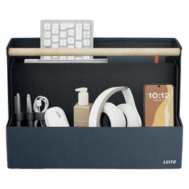 LEITZ Organizador de escritorio de tela con asa, 38x19x26cm, gris oscuro