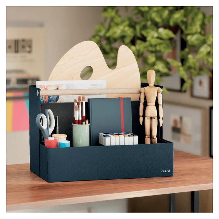 LEITZ Organizador de Escritorio de Tela con Asa, Gris Oscuro