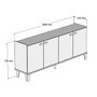 Hanah Home Consola Escandinava H3020 Roble y Blanco 180x77.8x41 cm