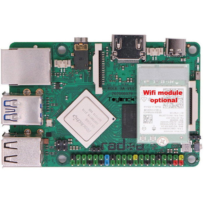 ALLNET Radxa Rock 3A 8GB RK3568 Quad-core Cortex-A55 2GHz Mali G52