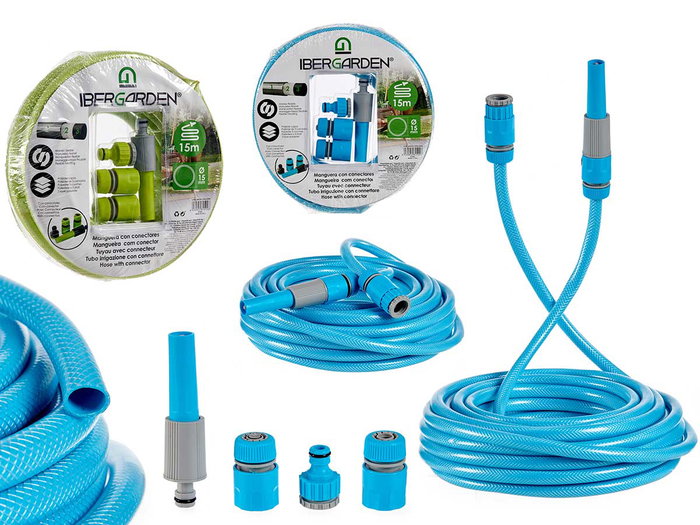 Ibergarden Manguera 15 Metros Colores Surtidos 28x8x28 cm (Set de 6) Ibergarden Manguera 15 Metros Colores Surtidos 28x8x28 cm (Set de 6)