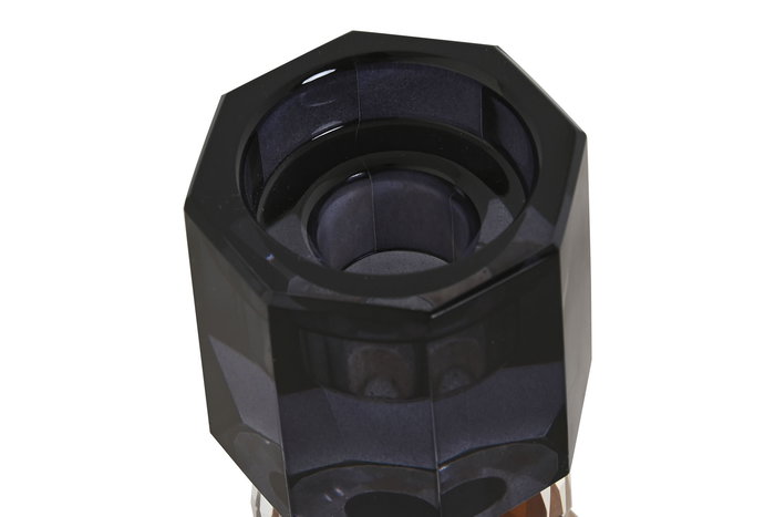 DKD Home Decor Portavela Gris Ambar Cristal 5.5 x 14.7 x 5.5 cm