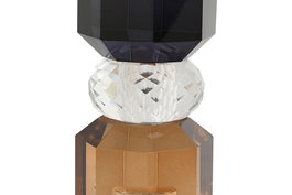 DKD Home Decor Portavela Gris Ambar Cristal 5.5 x 14.7 x 5.5 cm