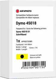Agfa Photo Cinta mecanográfica Negro sobre amarillo APRS0720580