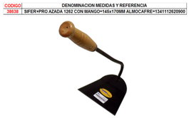 SIFER SIFER+PRO 1262 Azada con Mango 145x170mm Almocafre