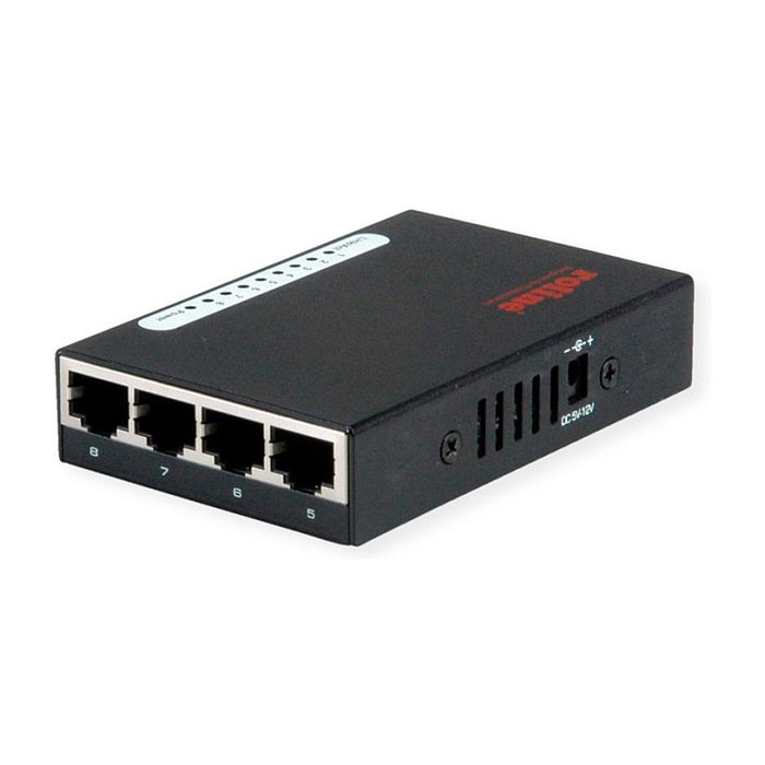 ROLINE 21.14.3530 Switch Ethernet Gigabit de 8 Puertos de Bolsillo Negro - 10/100/1000 Mbps