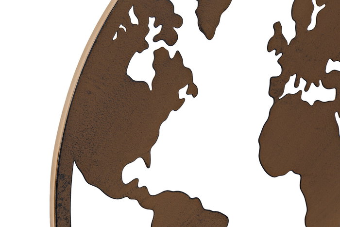DKD Home Decor Decoración de Pared Metal Mapa Mundi