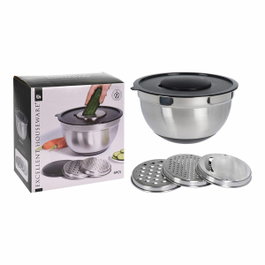 Excellent Houseware Ensaladera + 3 Ralladores 25 x 25 x 14 cm