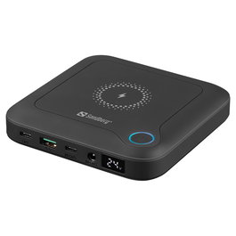 SANDBERG 420-57 Powerbank All-in-One 24000 mAh con Quick Charge 2.0 y Carga Inalámbrica - Negro