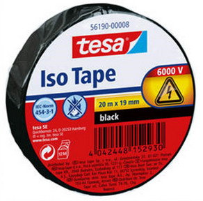 Tesa Cinta Aislante de PVC Negro 19 mm x 20 m Tesa Cinta Aislante de PVC Negro 19 mm x 20 m