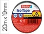 Tesa Cinta Adhesiva Aislante Eléctrica 20 m x 19 mm, Color Negro