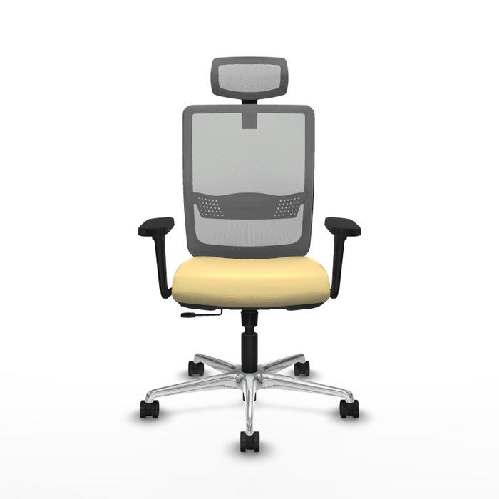 PIQUERAS Y CRESPO Silla de oficina Haches con mecanismo Sincro/Traslack Crema y Gris
