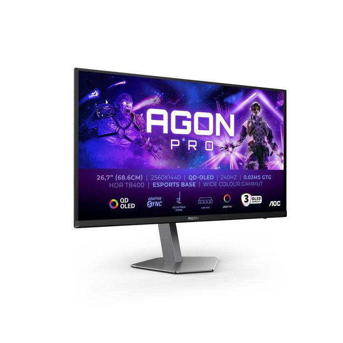 AOC Monitor Gaming AGON PRO AG276QZD2 de 26.5" OLED 240Hz QHD 0.03ms FreeSync Premium y G-Sync AOC Monitor Gaming AGON PRO AG276QZD2 de 26.5" OLED 240Hz QHD 0.03ms FreeSync Premium y G-Sync