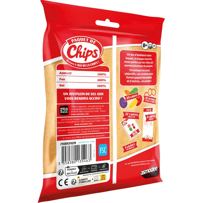 Asmodee ASM3558380135463 - Juego de Fiesta Cigomático - Bolsa de Fichas - 2 a 5 Jugadores - 8+ Años - 15 Min - Idioma Francés