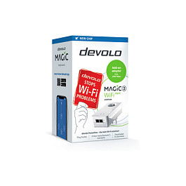 Devolo Magic 2 WiFi next Powerline Adapter, 2400 Mbps Powerline, WiFi 5 hasta 1167 Mbps, 2x Puertos LAN Gigabit, Blanco