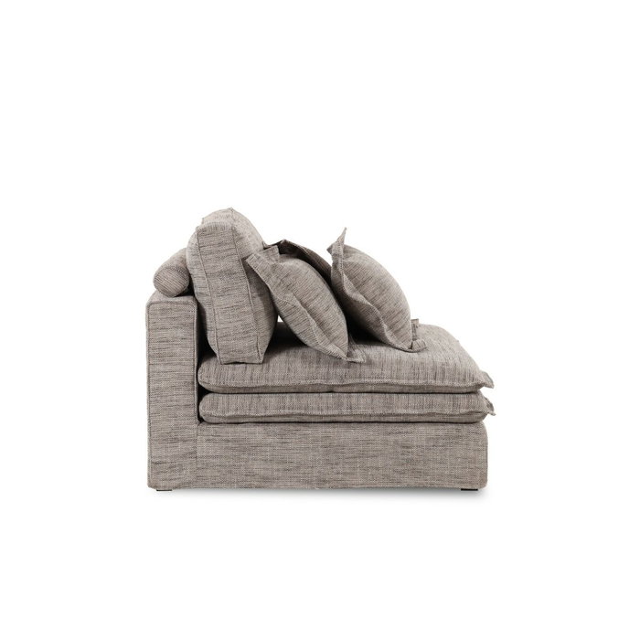 DKD Home Decor Módulo Central de Sofá en Poliéster Marrón Claro con 3 Cojines