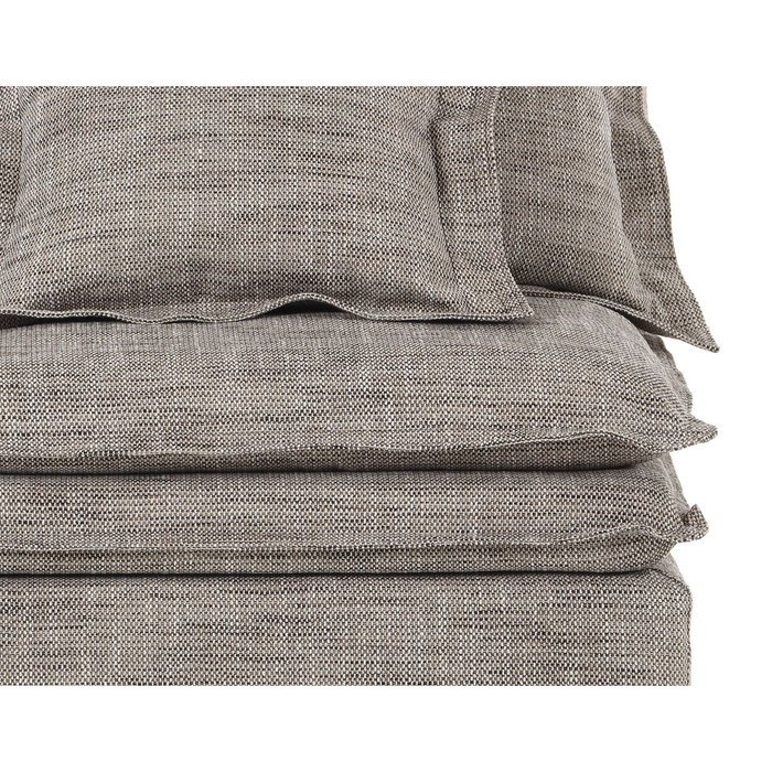 DKD Home Decor Módulo Central de Sofá en Poliéster Marrón Claro con 3 Cojines
