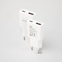 Nanocable Cargador de Pared 25W con USB-C PD y USB-A QC - Blanco