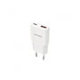 Nanocable Cargador de Pared 25W con USB-C PD y USB-A QC - Blanco