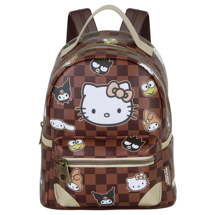 Karactermania Hello Kitty Squares Mochila Heady Pequeña Marrón