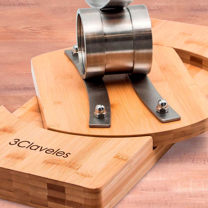 3 Claveles Jamonero Basculante 360° Giratorio, Soporte Jamonero Profesional con Bloqueo Automático, 50 x 19,5 cm