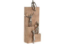 DKD Home Decor Figura de Mango y Aluminio Personas Natural