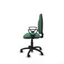 Silla de oficina Algarra con mecanismo Contacto permanente básico tapizada con Tela color Verde esmeralda. Equipada con Base poliamida negra, Brazos fijos y Ruedas de nailon 50 mm