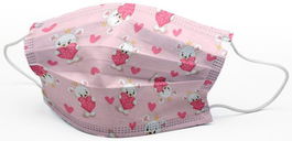 Mascarilla Quirurgica Iir 3 Capas Desechable First Protec Infantil Osos Corazones Paquete De 10