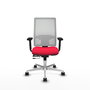 PIQUERAS Y CRESPO Silla de oficina Horna con mecanismo Sincro/Traslack, Rojo y Blanco