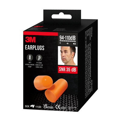 3M 7100334748 Pack 50 Pares Tapones Oído Espuma Poliuretano SNR 35dB Individuales 3M 7100334748 Pack 50 Pares Tapones Oído Espuma Poliuretano SNR 35dB Individuales