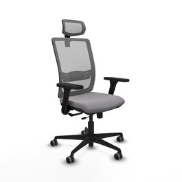 PIQUERAS Y CRESPO Silla de oficina Haches Gris con Mecanismo Sincro/Traslack