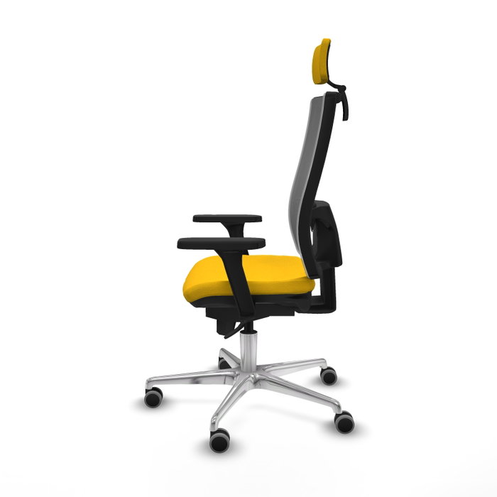 PIQUERAS Y CRESPO Silla de oficina Horna con mecanismo Sincro, Amarillo y Gris