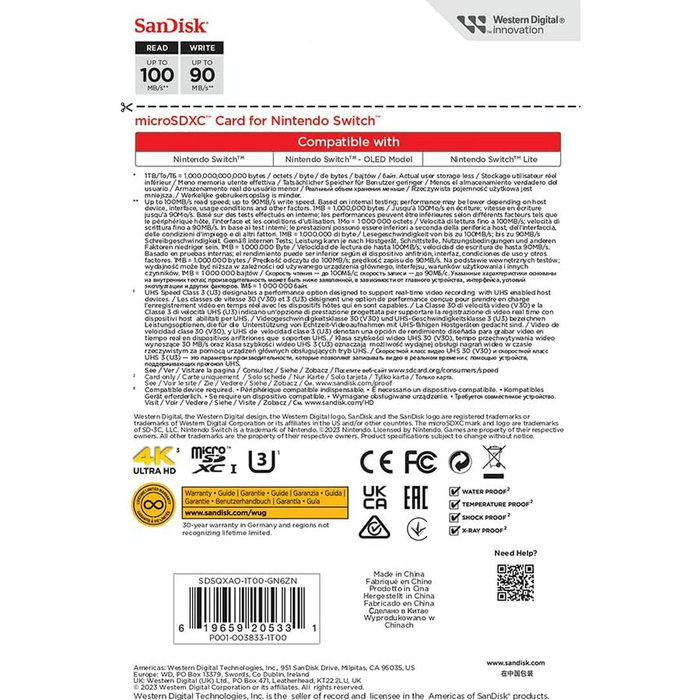 SanDisk Tarjeta microSDXC 1 TB para Nintendo Switch SDSQXAO-1T00-GN6ZN SanDisk Tarjeta microSDXC 1 TB para Nintendo Switch SDSQXAO-1T00-GN6ZN
