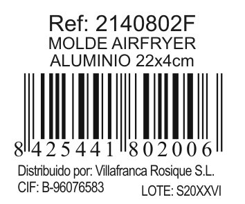 VR Molde Especial para Airfryer de Aluminio 22x4cm (Pack de 6)