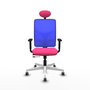 PIQUERAS Y CRESPO Silla de oficina Motilla con mecanismo Sincro/Traslack Rosa y Azul
