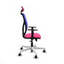 PIQUERAS Y CRESPO Silla de oficina Motilla con mecanismo Sincro/Traslack Rosa y Azul