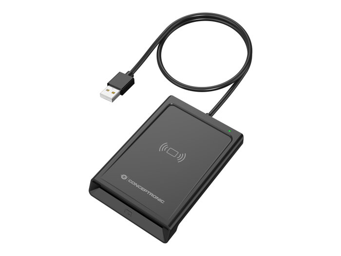 Conceptronic BIAN11B Lector de tarjetas inteligentes de interfaz dual NFC USB 2.0 Negro Conceptronic BIAN11B Lector de tarjetas inteligentes de interfaz dual NFC USB 2.0 Negro