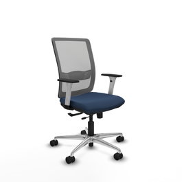 PIQUERAS Y CRESPO Silla de oficina Haches con mecanismo Sincro/Traslack Azul marino y Gris