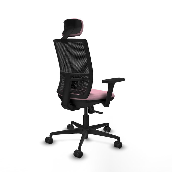 PIQUERAS Y CRESPO Silla de oficina Yunquera con mecanismo Sincro, Rosa y Negro
