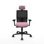 PIQUERAS Y CRESPO Silla de oficina Yunquera con mecanismo Sincro, Rosa y Negro
