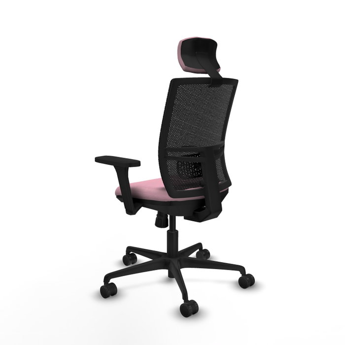 PIQUERAS Y CRESPO Silla de oficina Yunquera con mecanismo Sincro, Rosa y Negro