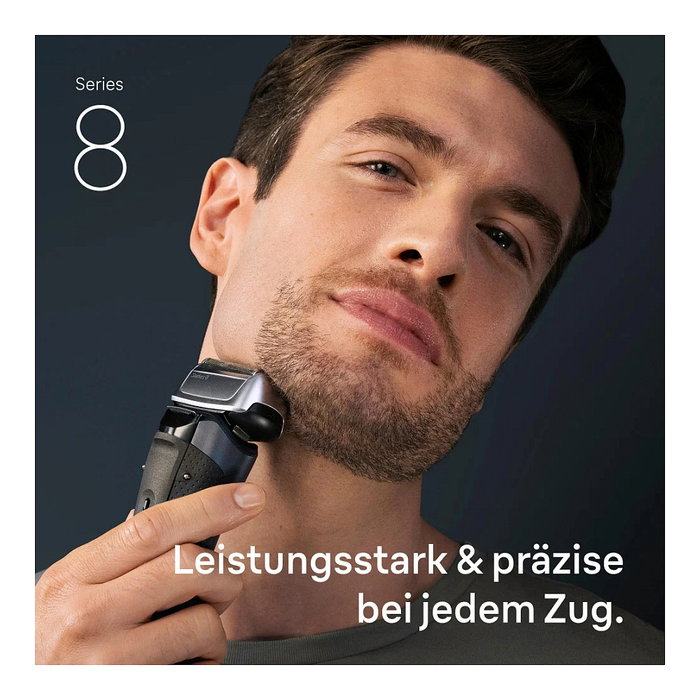 Braun Series 8 Cabezal de Afeitado Recambio 3 Hojas, Negro Acero Inoxidable, 83M, Compatible con Series 8