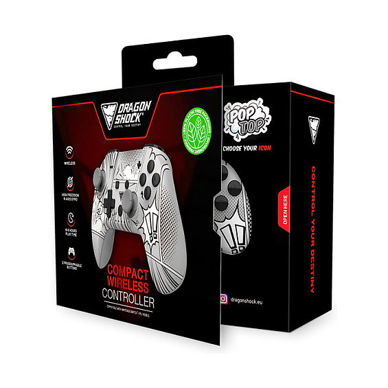 DragonShock Poptop Wireless Mando Gamepad Compacto para Nintendo Switch, Bluetooth, USB C, Multicolor