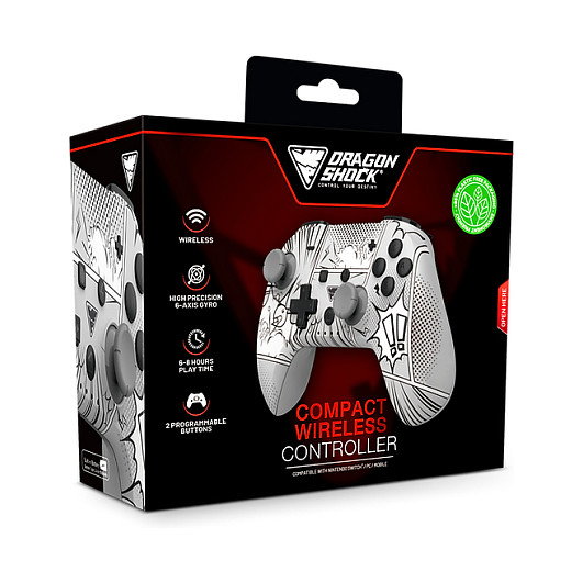 DragonShock Poptop Wireless Mando Gamepad Compacto para Nintendo Switch, Bluetooth, USB C, Multicolor